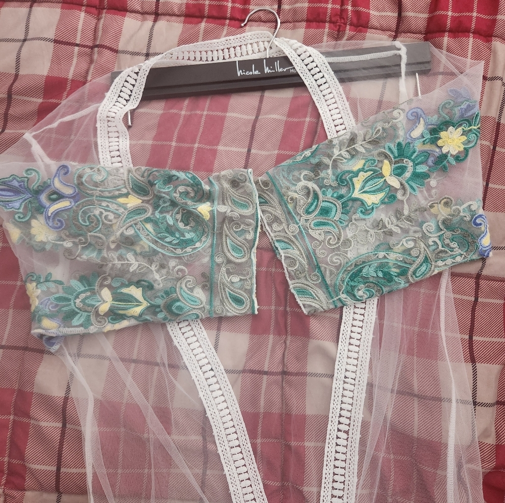 Coachella Kimono Sheer Embroidered Floral